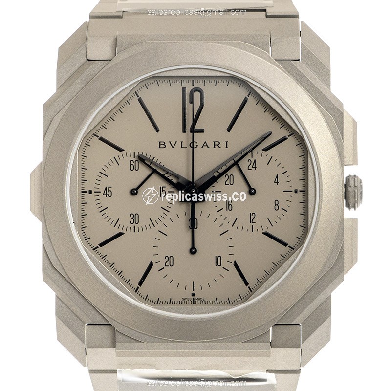 Bulgari Octo Finissimo Replica in Titanium & Silver Dial, Automatic Movement Watch