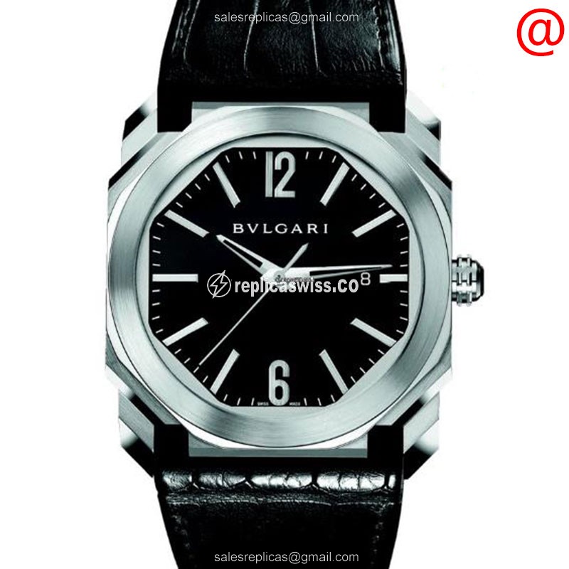 Bulgari Octo Roma Replica in Stainless Steel, Automatic Movement & Black Dial Watch