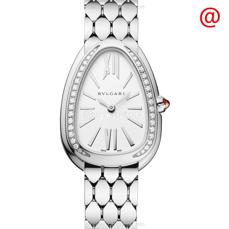 Bulgari Serpenti Seduttori Quartz Replica | White Dial, Gold Steel Strap Watch