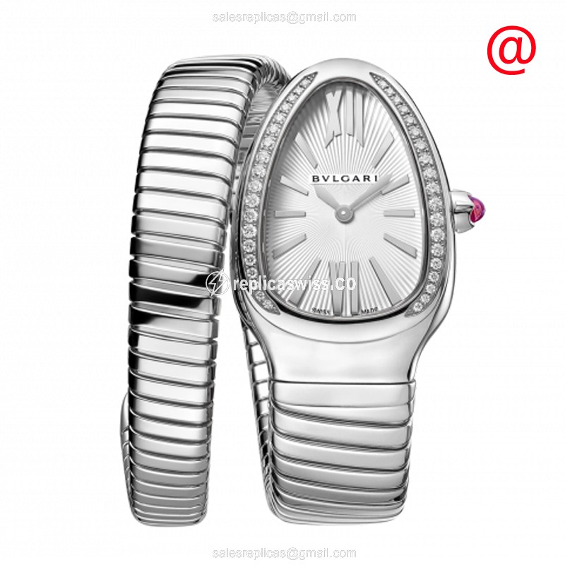 Bulgari Serpenti Tubogas Replica in White Dial & Stainless Steel, Automatic Movement Watch