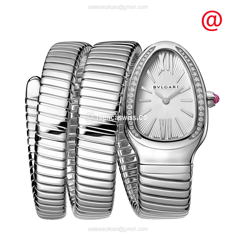 Bulgari Serpenti Tubogas Replica | White Dial, Diamond Accents | Automatic Movement Watch