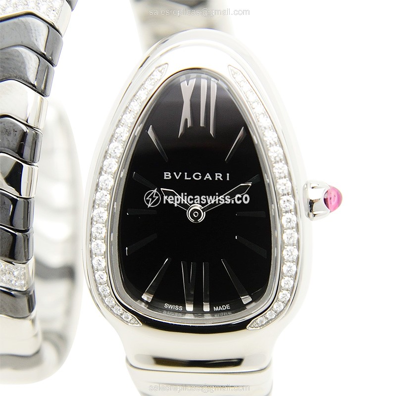 Bulgari SP35BSDBCSD1.1T Replica Watch | Black Dial, Stainless Steel Case & Sapphire Crystal