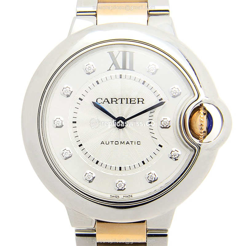 Cartier Ballon Bleu Replica in Stainless Steel Case, Automatic Movement, White Dial Watch