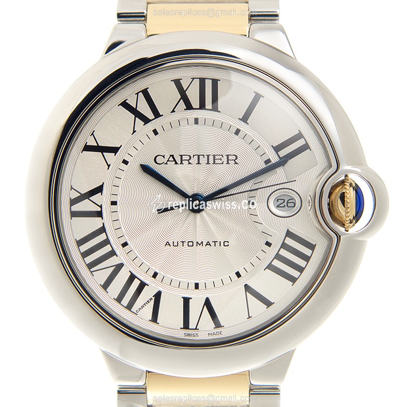 Cartier Ballon Bleu Stainless Steel Automatic | Silver Dial & Gold Clasp Watch