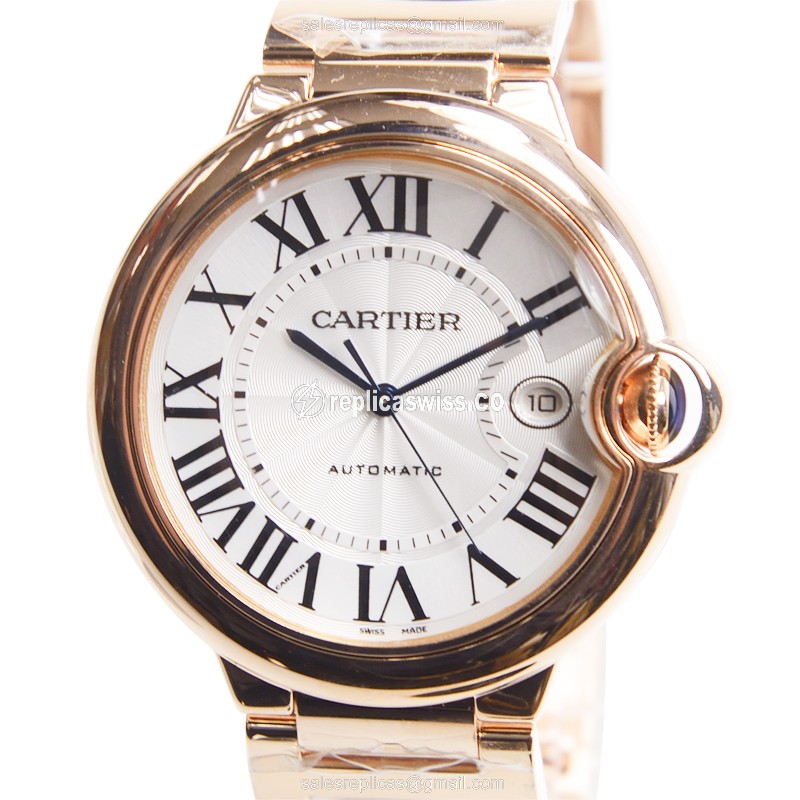 Cartier Ballon Bleu W69006Z2 Replica, White Dial, Automatic, 18kt Gold Case Watch