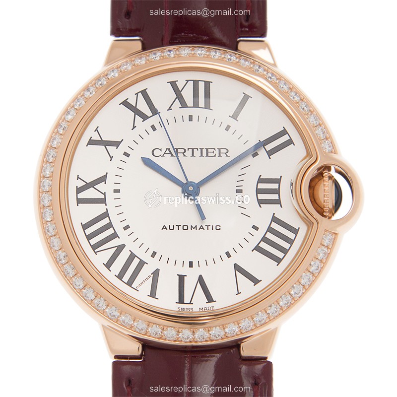Cartier Ballon Bleu WJBB0034 | Automatic, 18kt Rose Gold & Alligator, Sapphire Crystal Watch