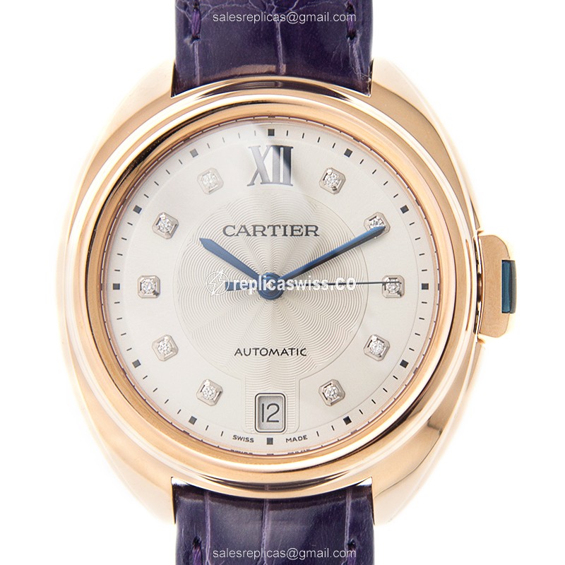Cartier Cle De Cartier WJCL0032 Replica | Automatic Movement | White Dial, 18kt Gold Case Watch