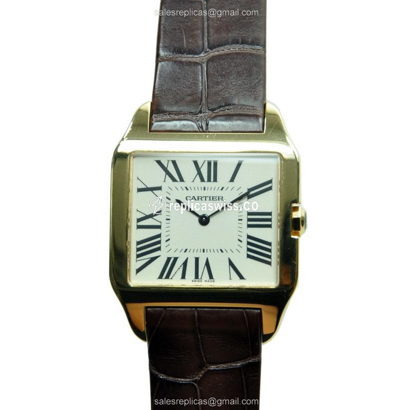 Cartier Santos W2008751 — Automatic Movement, 18kt Gold Case, Silver Dial Watch