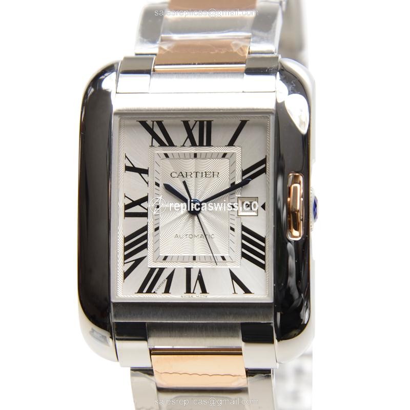 Cartier TANK Automatic Replica | White Dial, Silver Clasp, Sapphire Crystal Watch