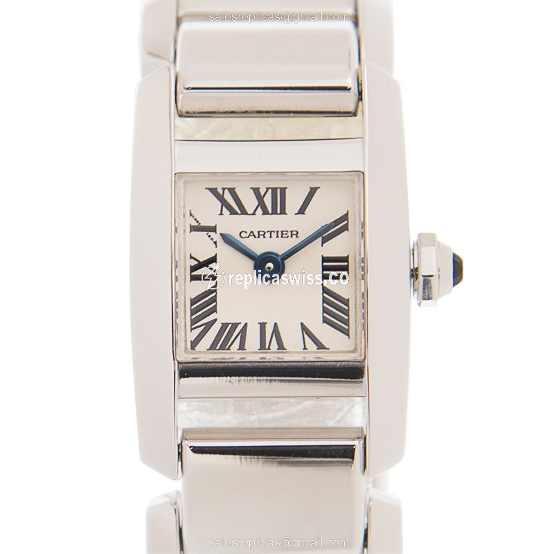 Cartier TANK Replica with 18kt Silver Dial Sapphire Crystal Watch