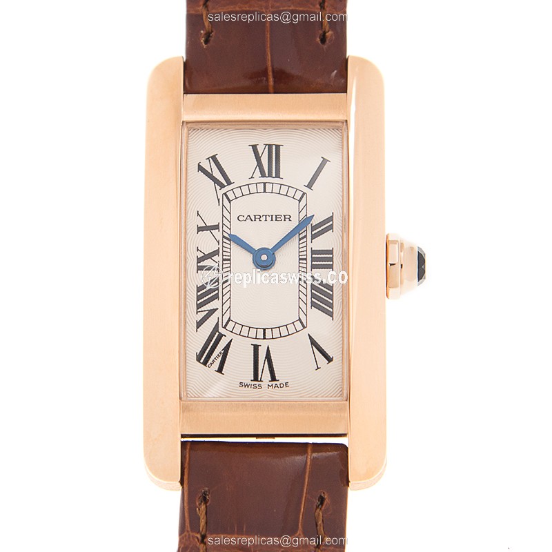 Cartier Tank W2607456 | Automatic Movement | Silver Dial, Brown Alligator Strap Watch