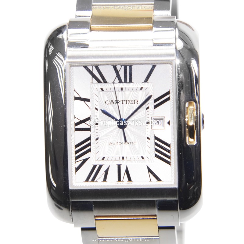 Cartier Tank W5310047 Replica in Stainless Steel & White Dial, Automatic Movement Watch