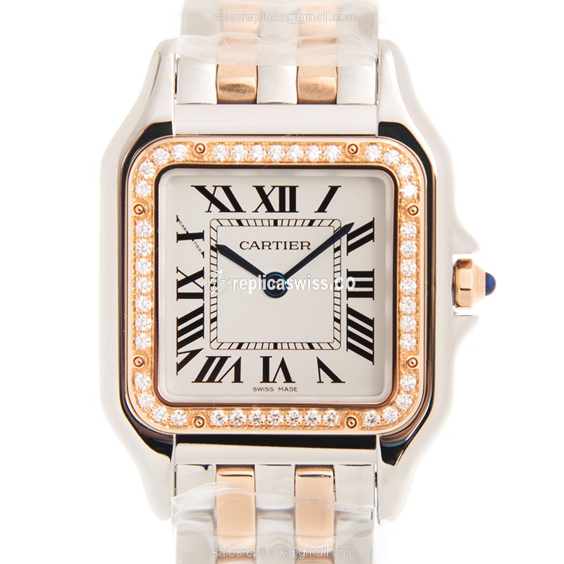 Cartier W3PN0007 Panthere De Cartier White Dial Watch | Automatic Quartz | 18kt Steel Case &