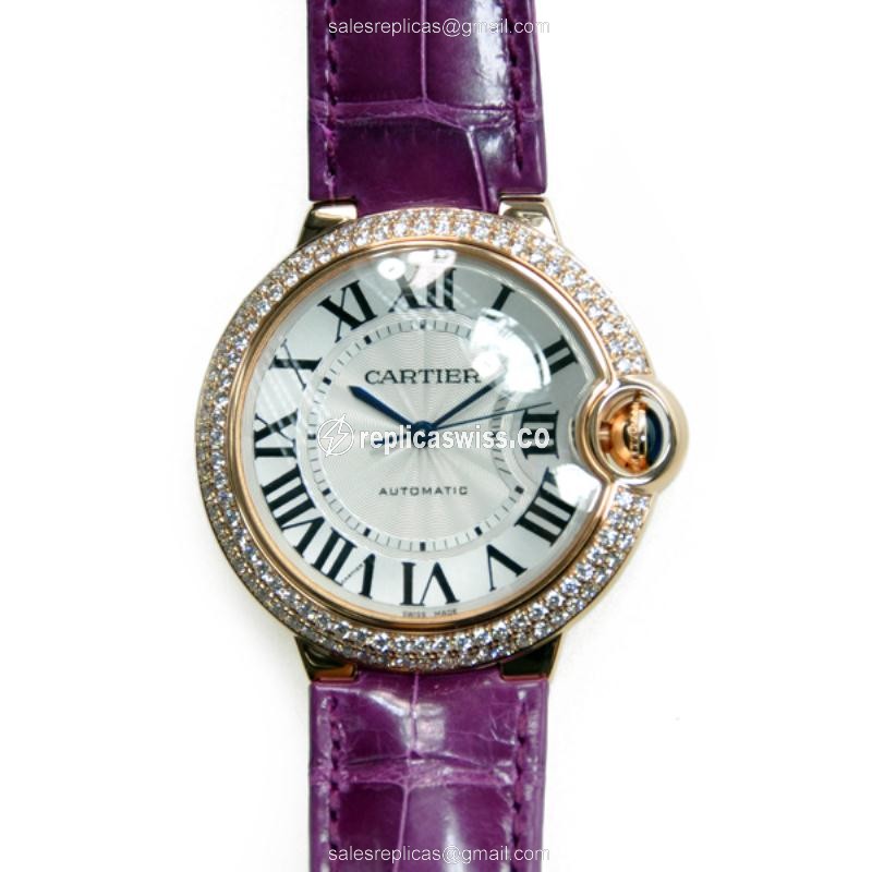 Cartier WE900551 BALLON BLEU Replica in White Dial, Automatic Movement & 18kt Rose Gold Case Watch