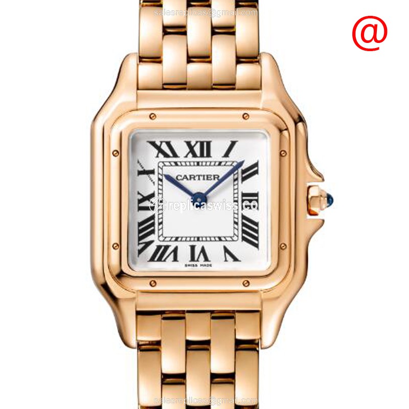 Cartier WGPN0007 Panthere De Cartier Replica, Silver Dial, 18kt Gold Case & Bracelet Watch
