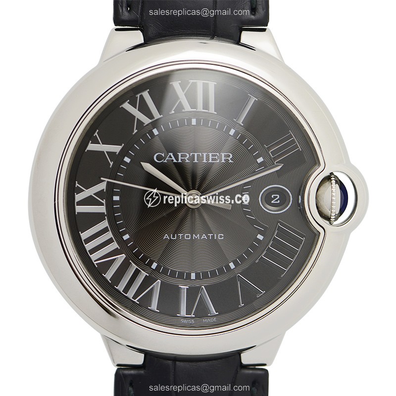 Cartier WSBB0003 Ballon Bleu Replica | Automatic Movement, Black Dial & Alligator Strap Watch