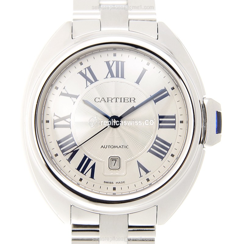 Cartier WSCL0005 Cle De Cartier Replica in Stainless Steel with White Dial Sapphire Crystal
