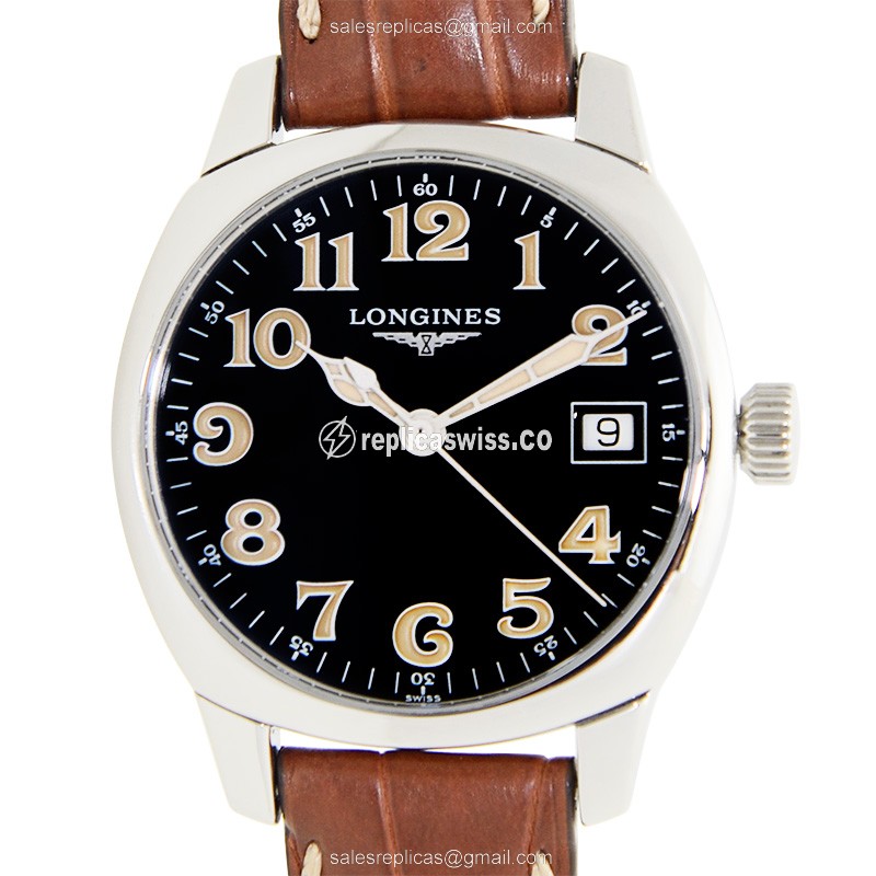 Chic Longines L2.198.4.53.2 Spirit Replica in Black Dial & Stainless Steel, Automatic Movement Watch