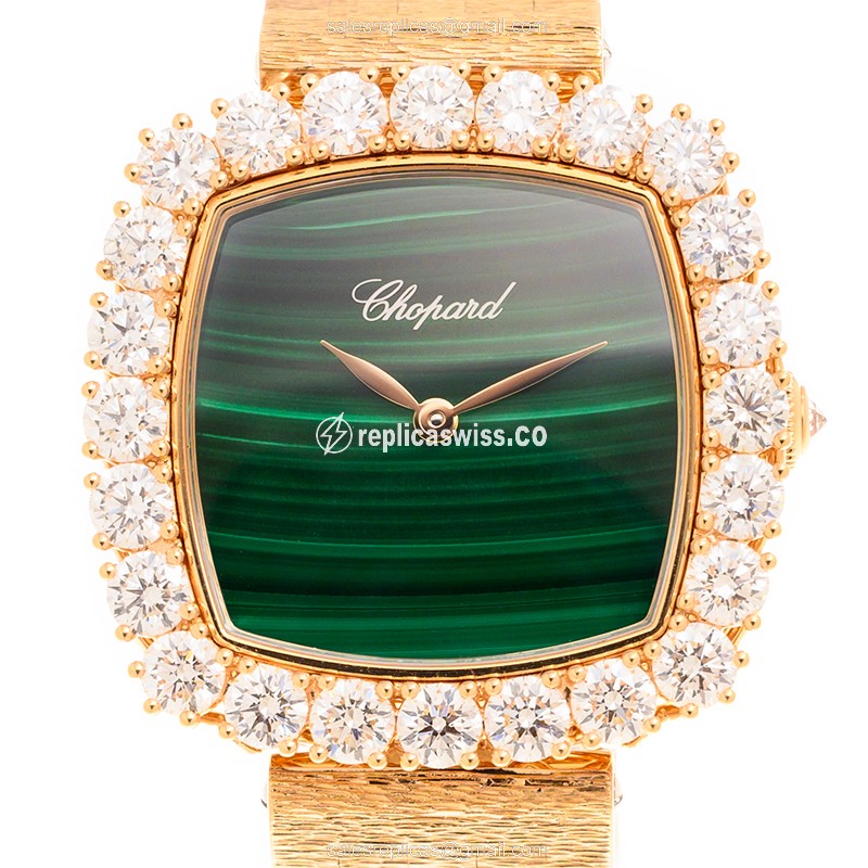 Chopard 10A386-5111 L HEURE DU DIAMANT Replica with Green Dial & 18kt Gold Case & Automatic