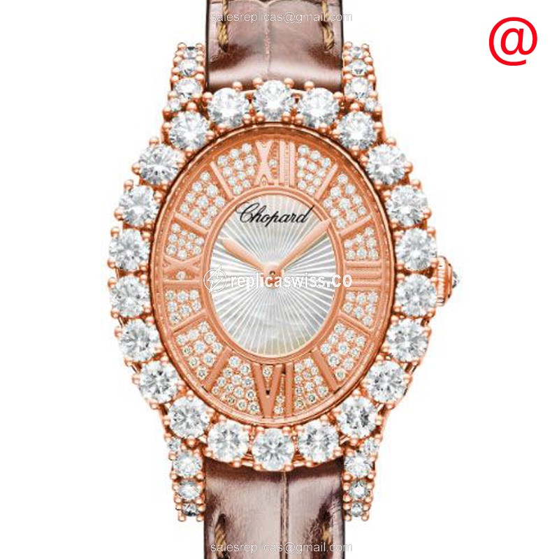 Chopard 139384-5101 L HEURE DU DIAMANT Replica, Manual Wind, 18kt Rose Gold Case, White Dial