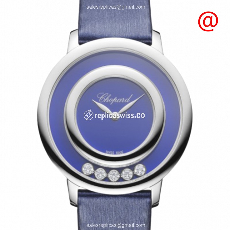 Chopard 209429-1105 Happy Diamonds Replica, Purple Dial, Leather Strap, Quartz Movement Watch