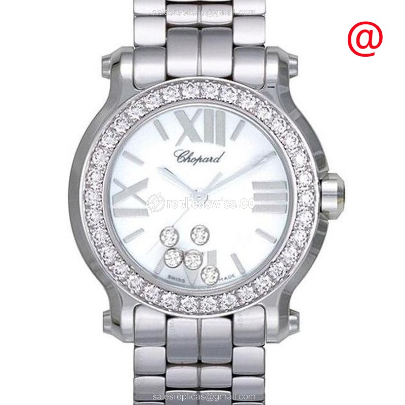 Chopard 278509-3008 Quartz Replica with Polished White Dial Silver Steel Strap Watch