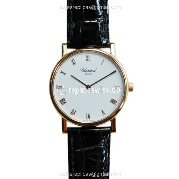 Chopard Classic 163154-5001 Replica Watch | Manual Wind | 18kt Rose Gold Case, White Dial