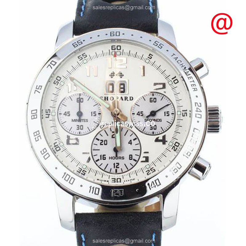 Chopard Classic Chronograph 168934-3001 Replica | Automatic Movement, White Dial & Blue Alligator