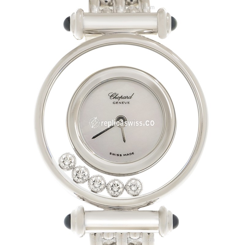 Chopard Happy Diamonds Replica in 18kt Gold, Elegant White Dial & Quartz Movement Watch