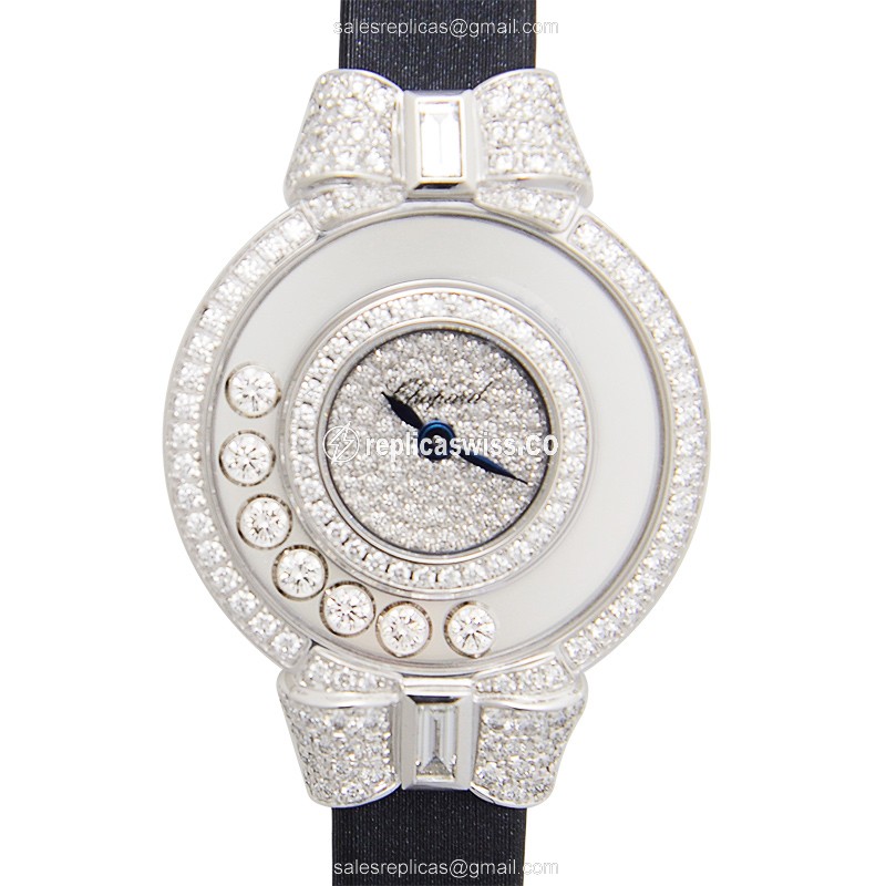 Chopard Happy Diamonds Replica Watch | 18kt White Gold Case | Quartz Movement
