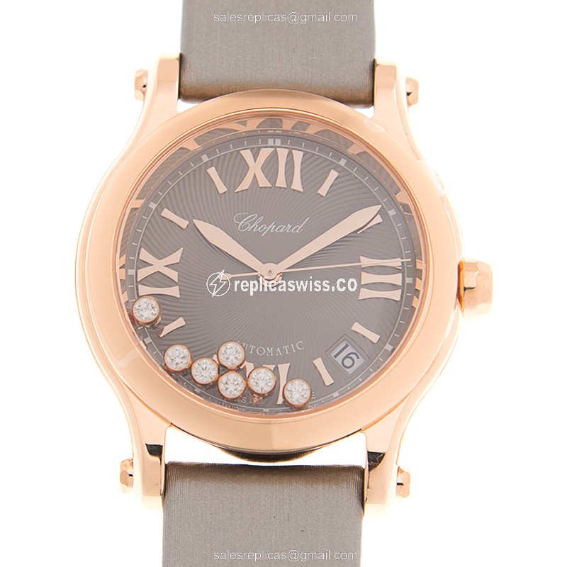Chopard Happy Sport 274808-5012 | Automatic, 18kt Rose Gold Case, Gray Dial Watch