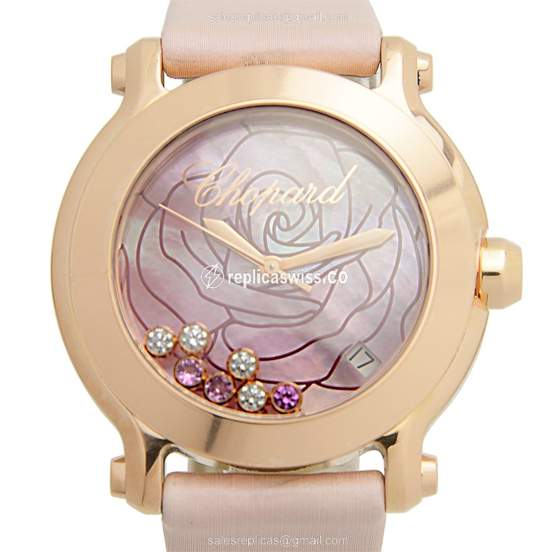 Chopard Happy Sport 277471-5015: Pink Dial, 18kt Rose Gold Case, Quartz Movement Watch
