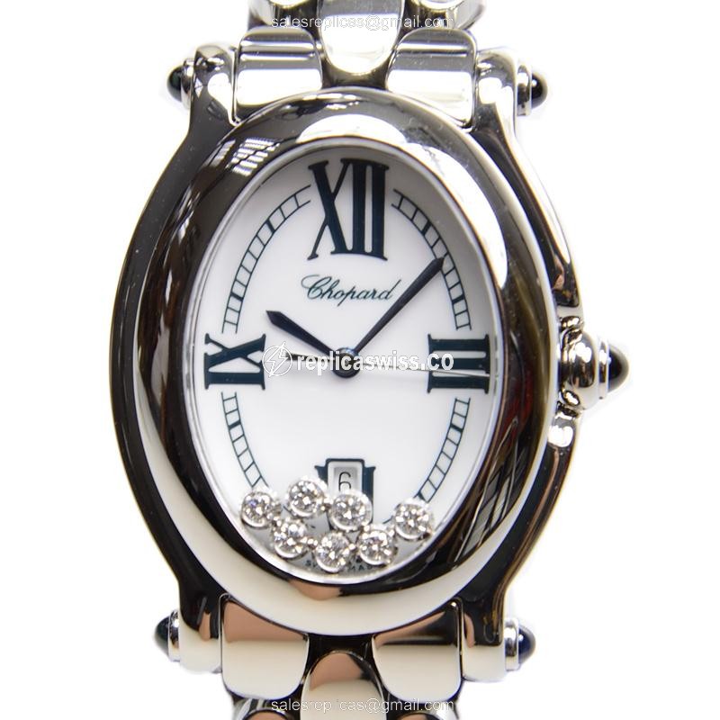 Chopard Happy Sport 278418-3002 Replica in Stainless Steel with White Dial Silver Steel Strap