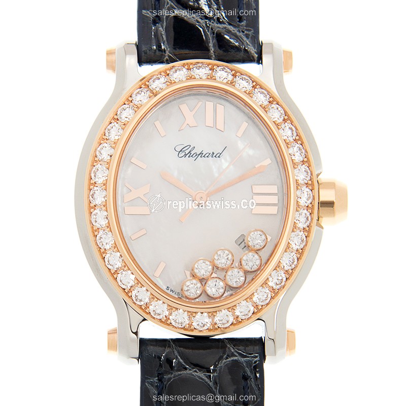 Chopard Happy Sport 278546-6002 Replica | White Dial, Alligator Strap Watch