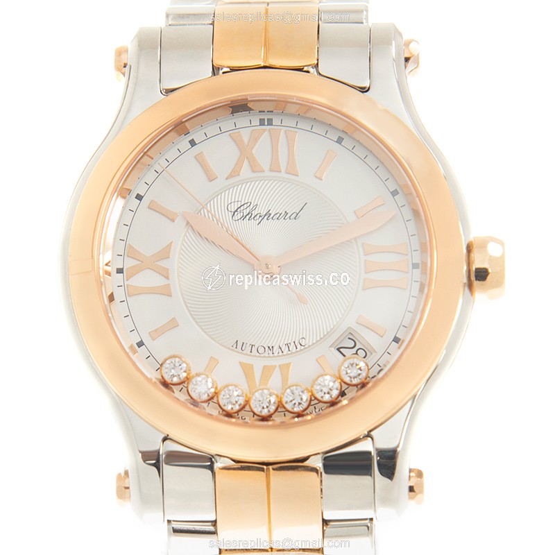 Chopard Happy Sport 278559-6002 Replica in White Dial & 18kt Steel Case Watch