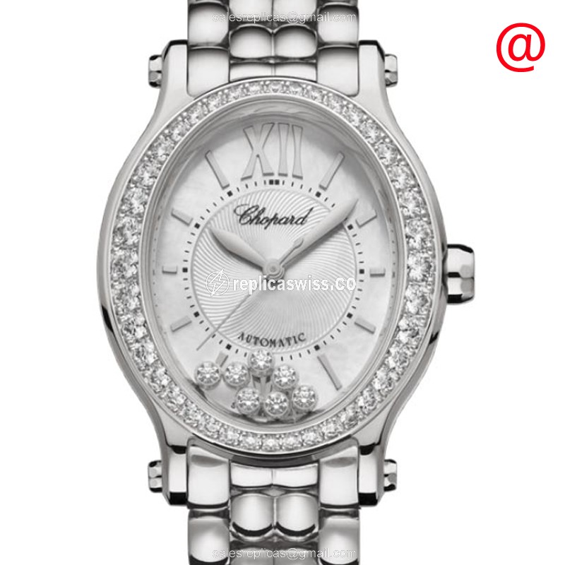 Chopard Happy Sport 278602-3004 Automatic Steel Case & Diamond Accents Silver Dial Watch