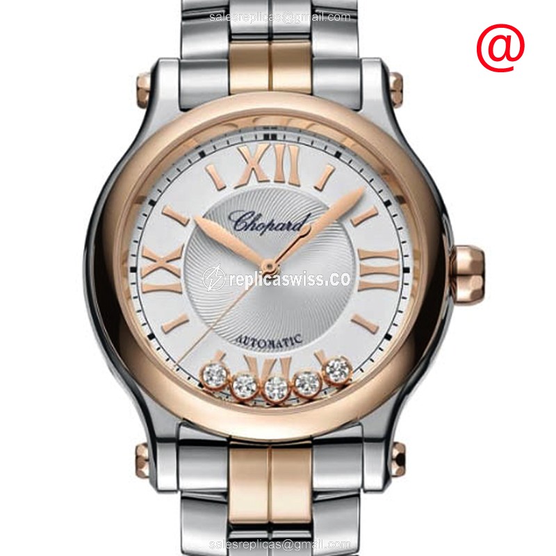 Chopard Happy Sport 278608-6002 Replica | Automatic Movement | 18kt Steel Case & Silver Dial Watch