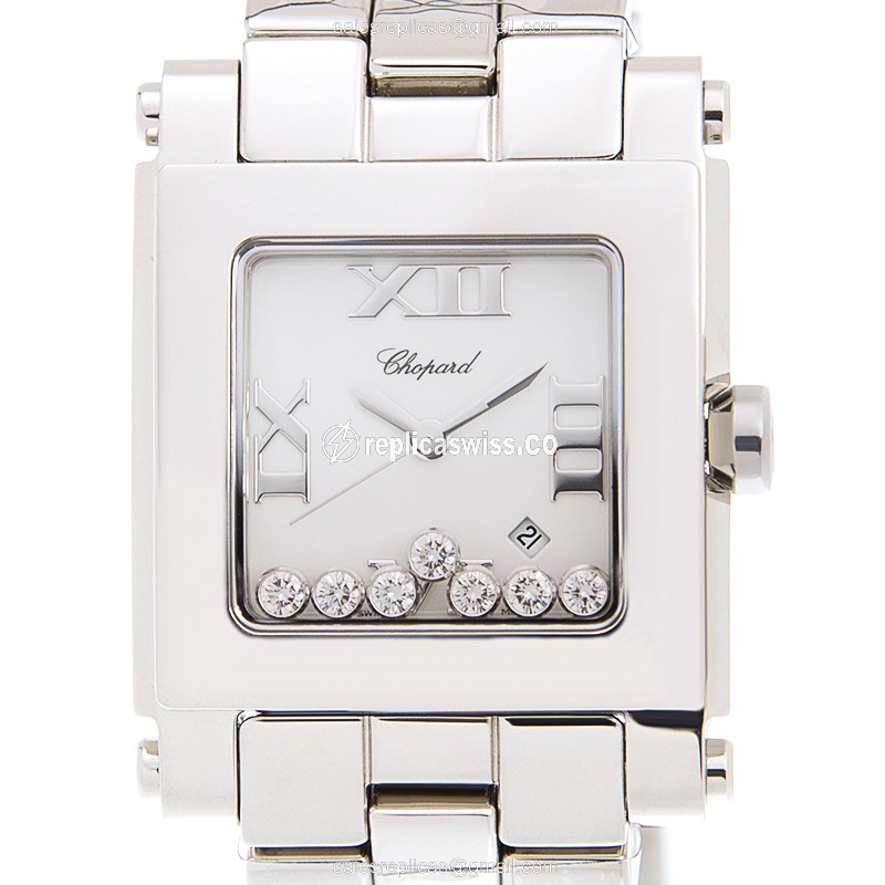 Chopard Happy Sport Quartz Replica in Stainless Steel & White Dial Watch