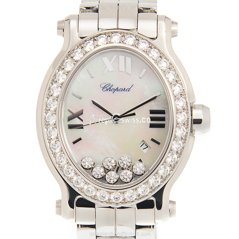 Chopard Happy Sport Quartz Steel Case | White Dial, Silver Steel Strap Watch