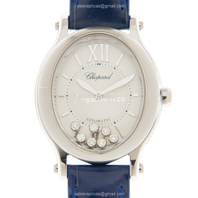 Chopard Happy Sport Replica in Stainless Steel, Automatic Movement & White Dial Watch