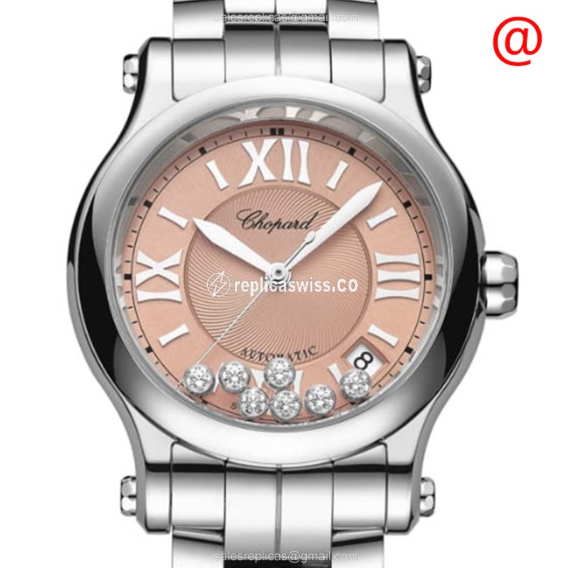 Chopard Happy Sport Replica in Stainless Steel Case Gold Dial, Automatic Movement Watch