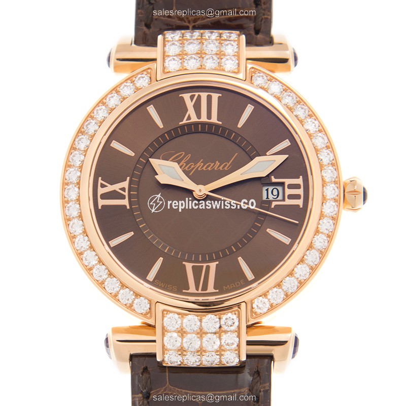 Chopard Imperiale 384221-5011 Replica with Brown Dial, Quartz Movement, 18kt Rose Gold Case Watch
