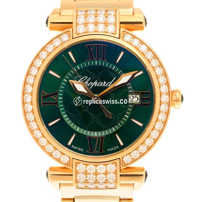 Chopard Imperiale 384221-5016 Replica, Green Dial, 18kt Gold Case & Strap Watch