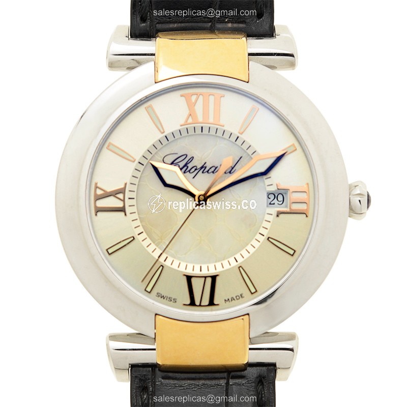 Chopard Imperiale Automatic Replica, Silver Dial, Stainless Steel Case & Black Alligator Strap Watch
