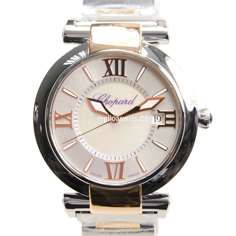 Chopard Imperiale Automatic Stainless Steel replica with White Dial & Gold-Plated Strap Watch