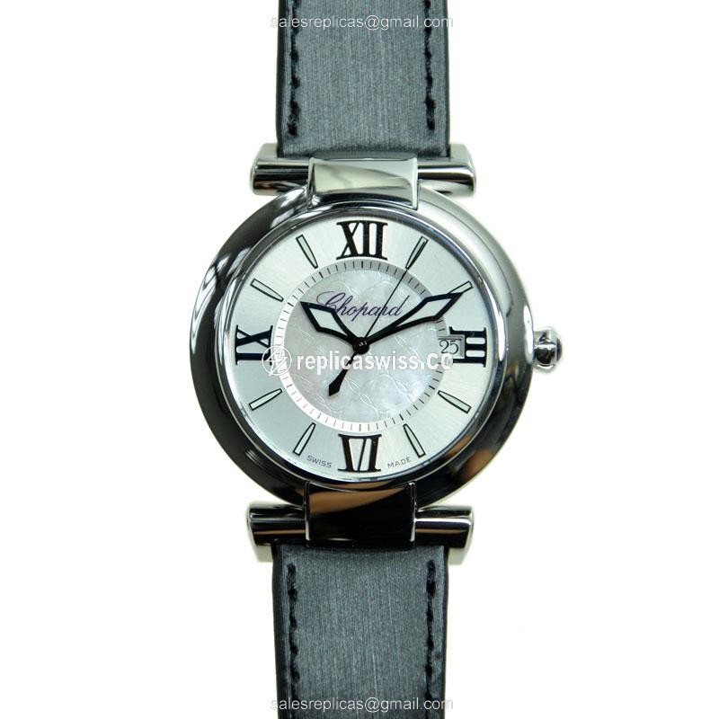 Chopard Imperiale Automatic Steel Case with Silver Dial Leather Strap Watch