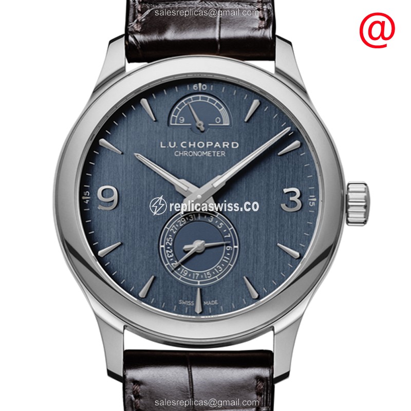 Chopard L.U.C 161926-1002 Manual Wind Replica, 18kt Gold Case, Blue Dial & Brown Alligator Strap