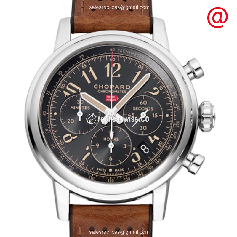 Chopard Mille Miglia GT XL Replica, Automatic Movement, Gray Dial, Brown Cowhide Strap Watch
