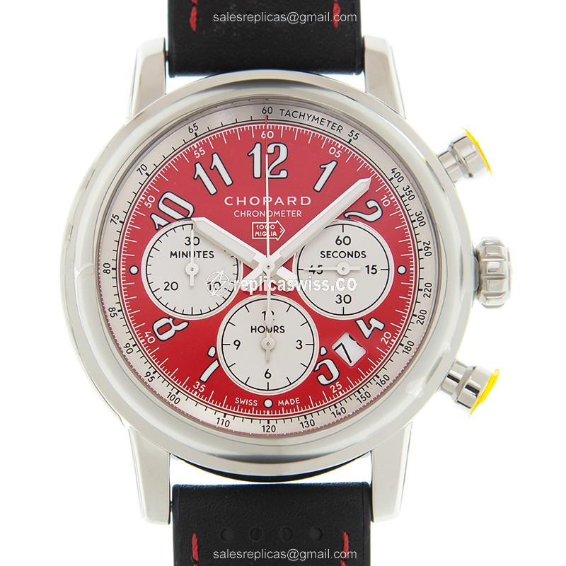 Chopard Mille Miglia GT XL Replica with Automatic Movement Red Dial, Leather Strap Watch