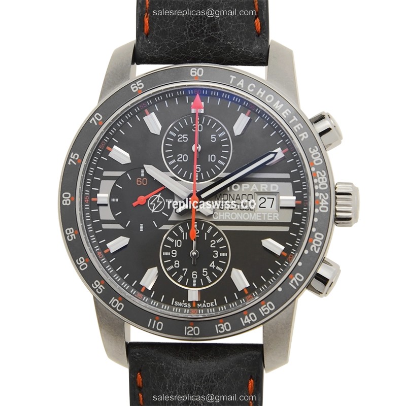 Chopard Mille Miglia GT XL Titanium Replica, Automatic Movement, Grey Dial & Leather Strap Watch